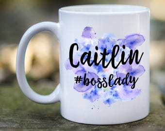 Boss Lady Mug, Gift for Boss, Gift For Her, Office Mug, Funny Mug, Watercolor Mug, Office Coffee Cup, Boss Cup, I'm The Boss, Promotion Gift