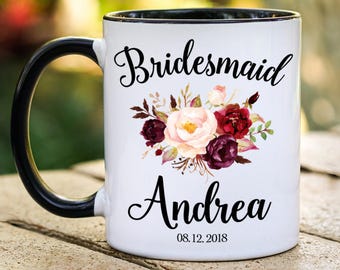 Custom Bridesmaid Mug, Gift for Bridesmaid, Bridesmaid Proposal Mug, Maid Of Honor Mug, Wedding Gift, Wedding Mug, Bridal Party Gift