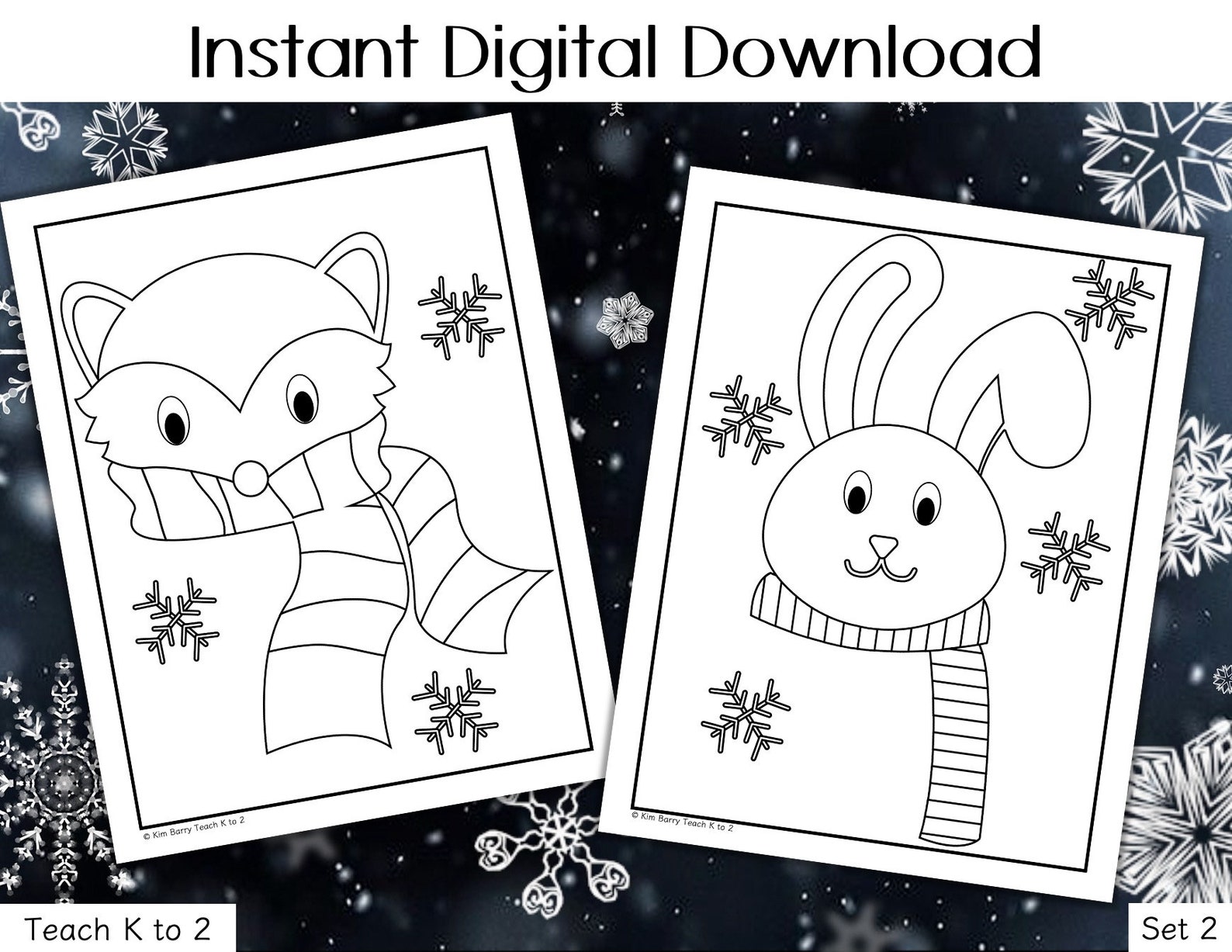 15 Winter Animals Coloring Pages Set 2/Printable Animals | Etsy