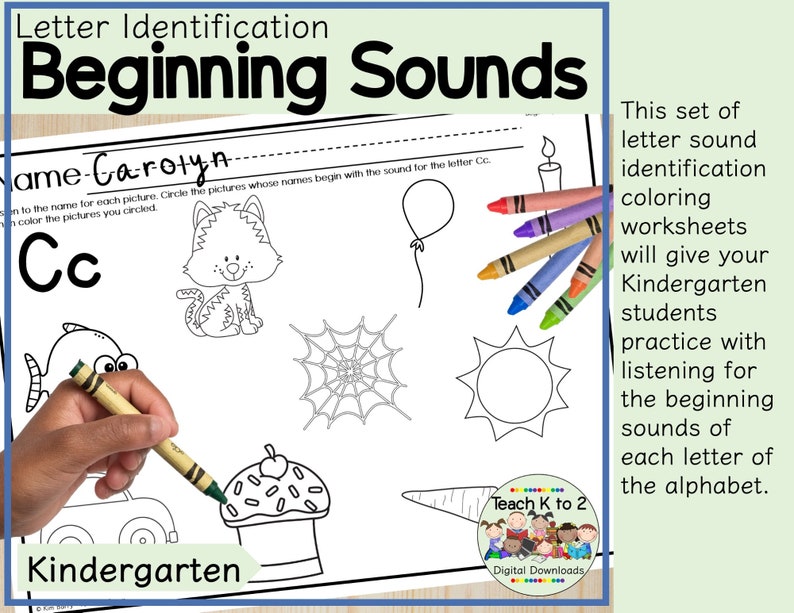 Beginning Sounds Letter Identification Coloring Worksheets for ...