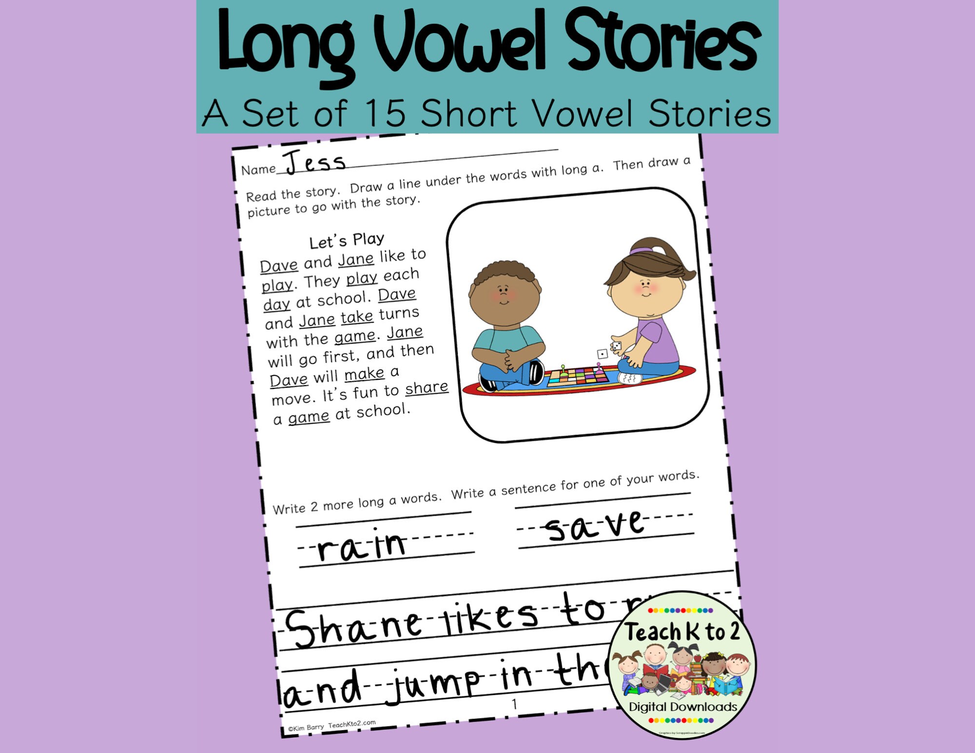 Long Vowel Stories/language Arts Resource/literacy - Etsy