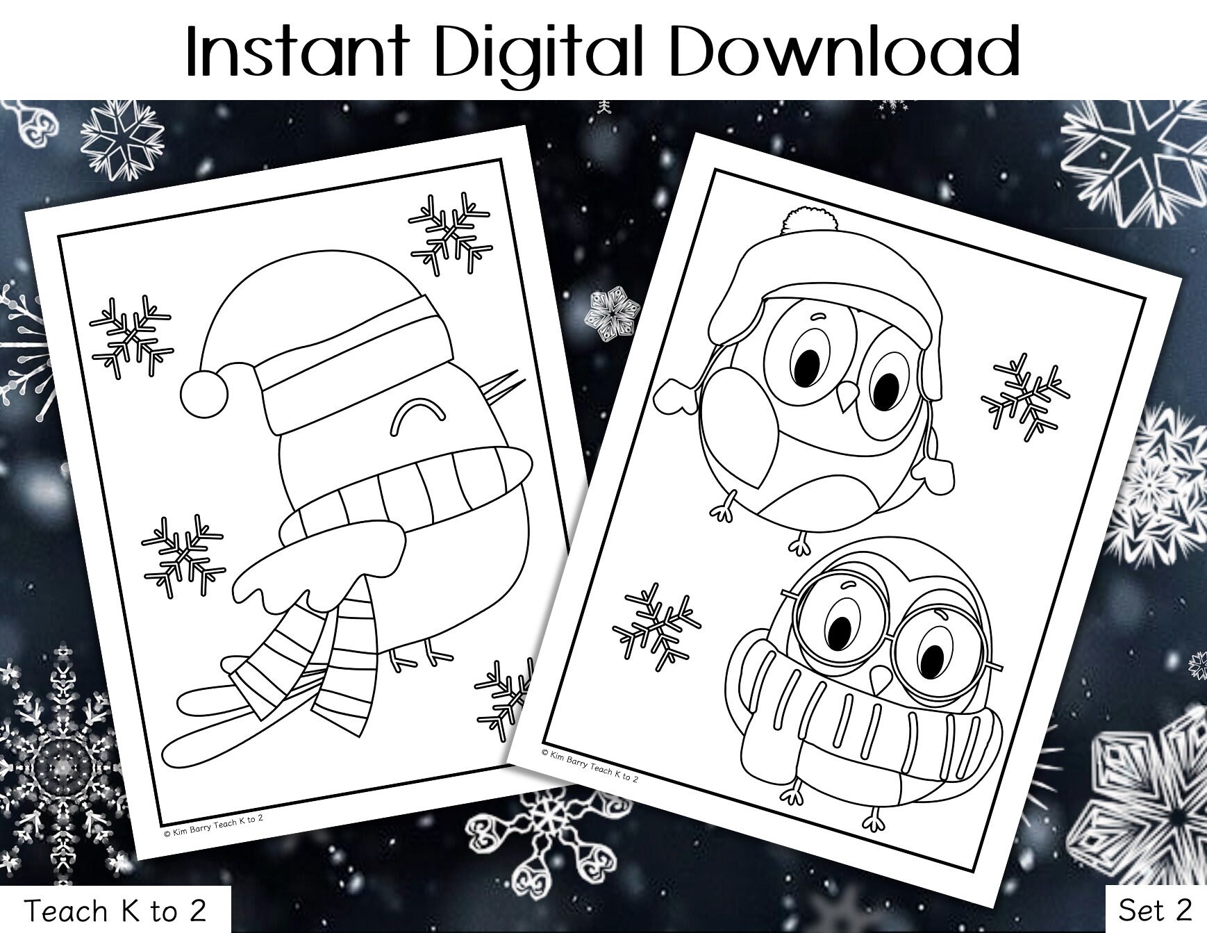15 Winter Animals Coloring Pages Set 2/Printable Animals | Etsy