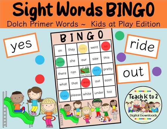 Dolch Sight Words Bingo/primer Word List/small Group Guided - Etsy