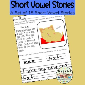 Short Vowel Stories/15 Stories/language Arts - Etsy