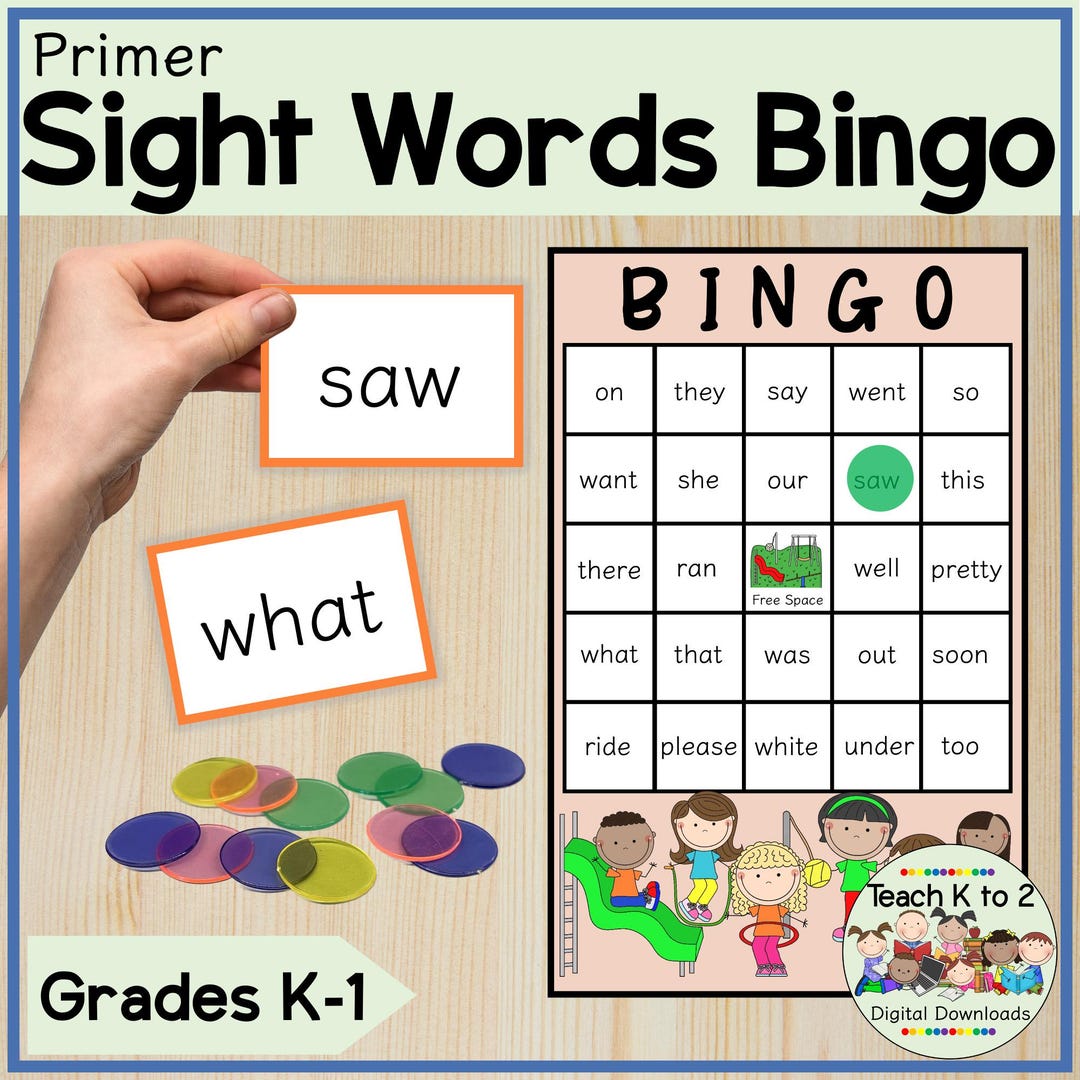 Primer Sight Words BINGO for Kindergarten or First Grade Small Group ...