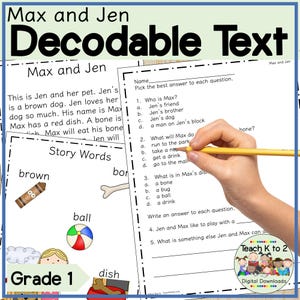Decodable Text With Comprehension Questions and Activities for First Grade Small Group Phonics or Reading Instruction