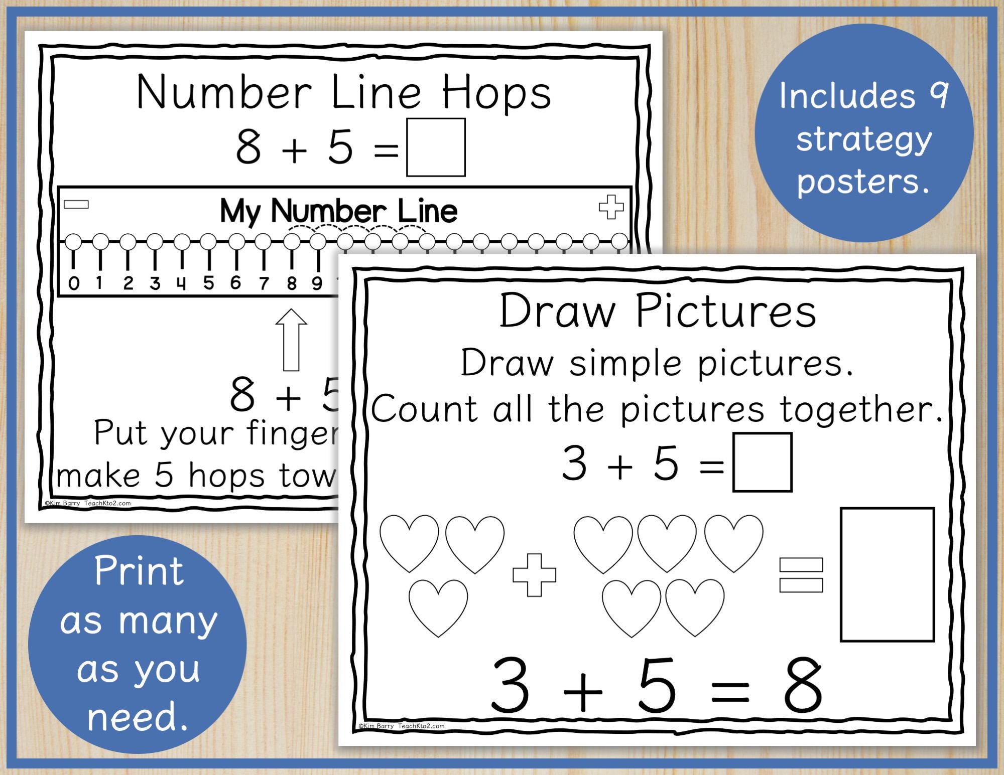 Addition Strategies Mini-posters for First or Second Grade | Anchor ...