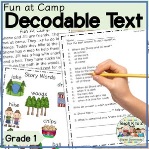 Decodable Text With Comprehension Questions and Activities for First Grade Small Group Phonics or Reading Instruction