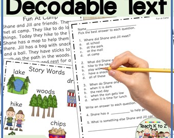 Decodable Text With Comprehension Questions and Activities for First Grade Small Group Phonics or Reading Instruction