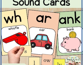 Cartes illustrées de lettres et de mots-clés pour l&#39;affichage de la phonétique en première ou deuxième année/tableau d&#39;affichage Mur sonore pour l&#39;enseignement des lettres et des sons