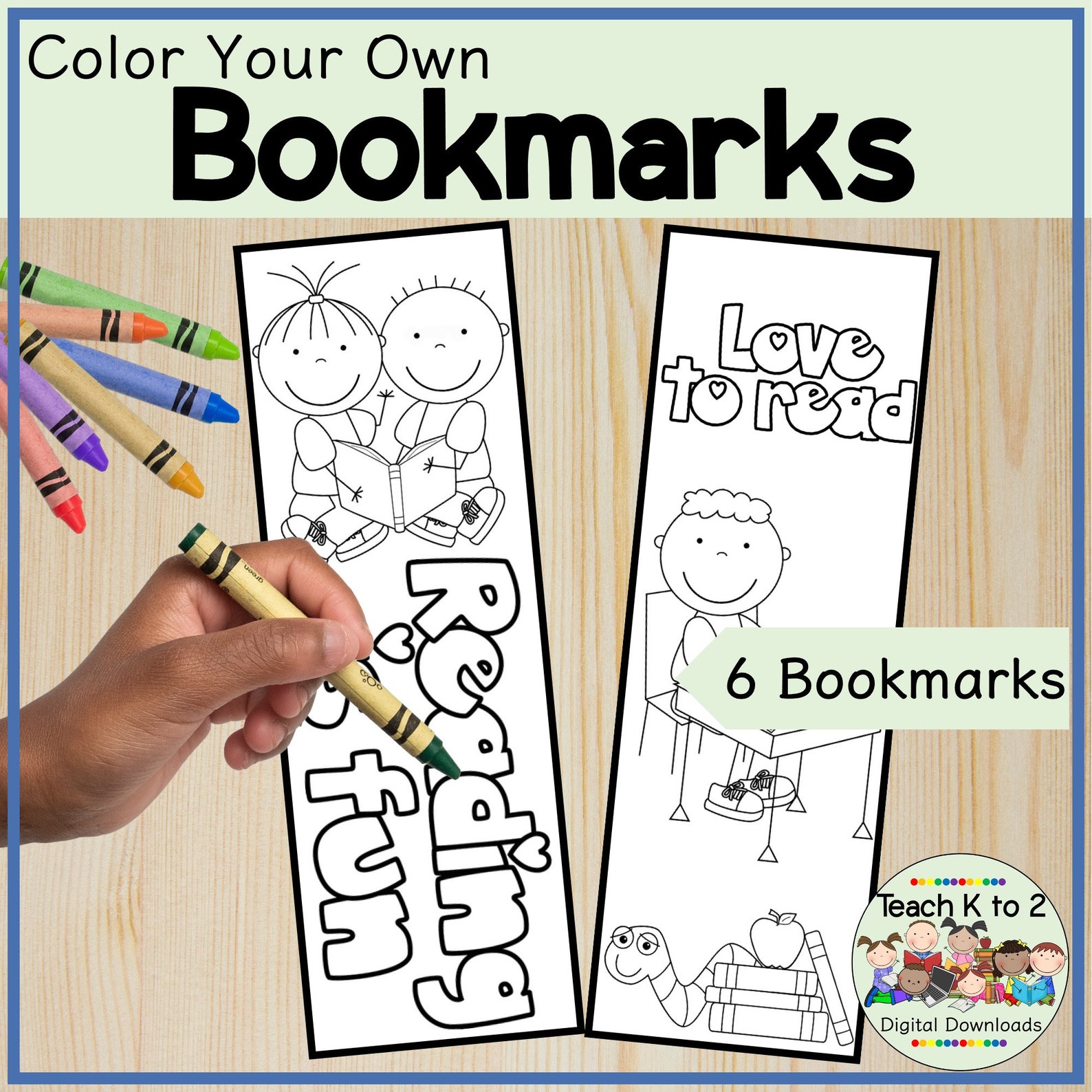 Printable Color Your Own Bookmarks for Kids/rewards or Incentives ...