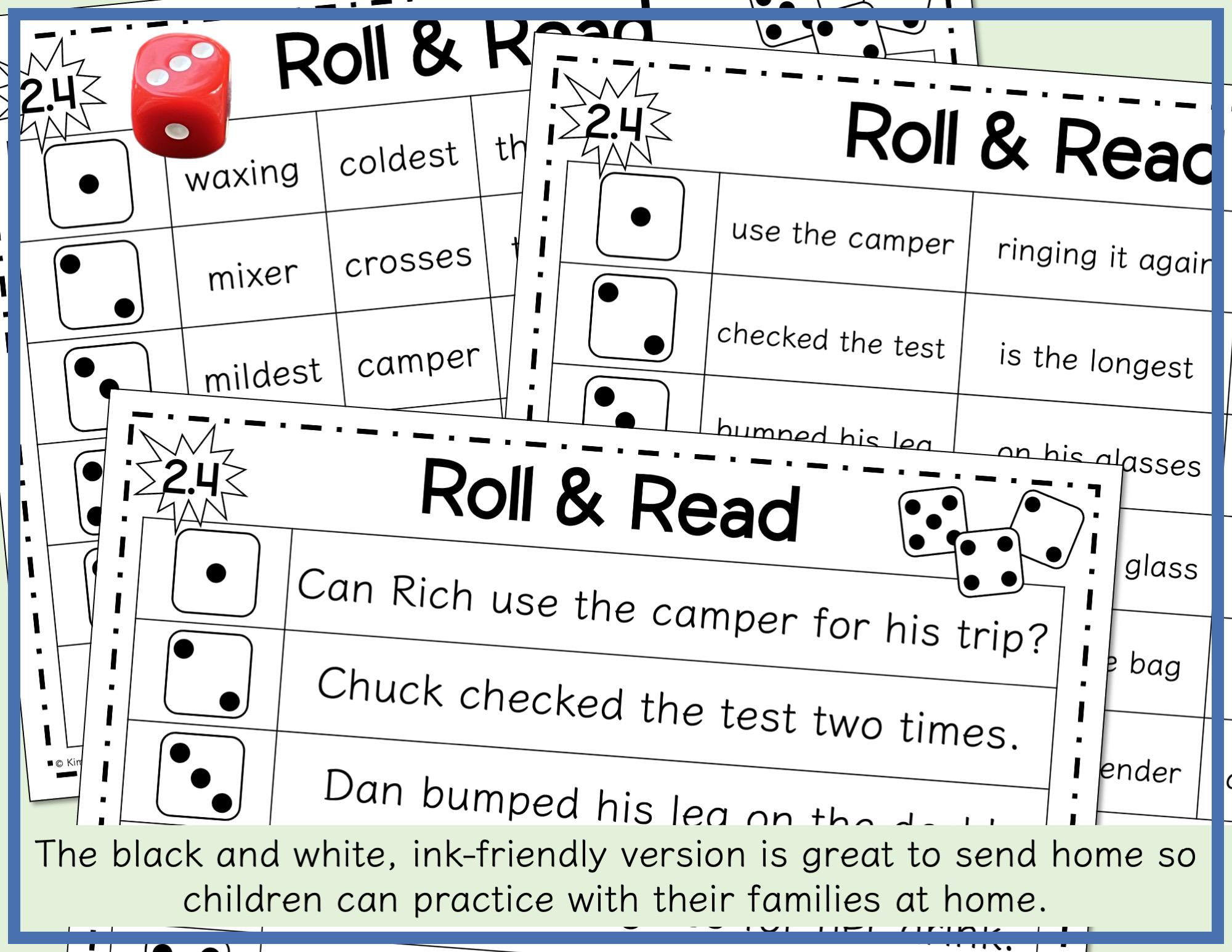Roll and Read Grade 2 Fluency/words Phrases Sentences Decoding Small ...