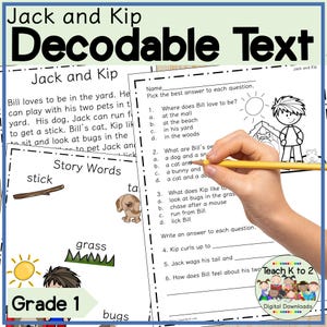 Decodable Text With Comprehension Questions and Activities for First Grade Small Group Phonics or Reading Instruction