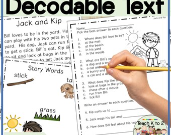 Decodable Text With Comprehension Questions and Activities for First Grade Small Group Phonics or Reading Instruction