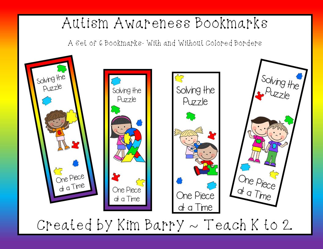 Autism Awareness Bookmarks/Digital Download/Bookmarks for Etsy