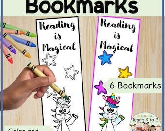 Unicorn Bookmarks/Digital Download/Bookmarks for Students/Bookmarks for Kids/Student Rewards/Teachers/Girls' Party Favors/Printable Bookmark