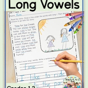 Cuentos con vocales largas para centros de alfabetización de 1.º y 2.º grado / Cuentos de fonética con textos decodificables