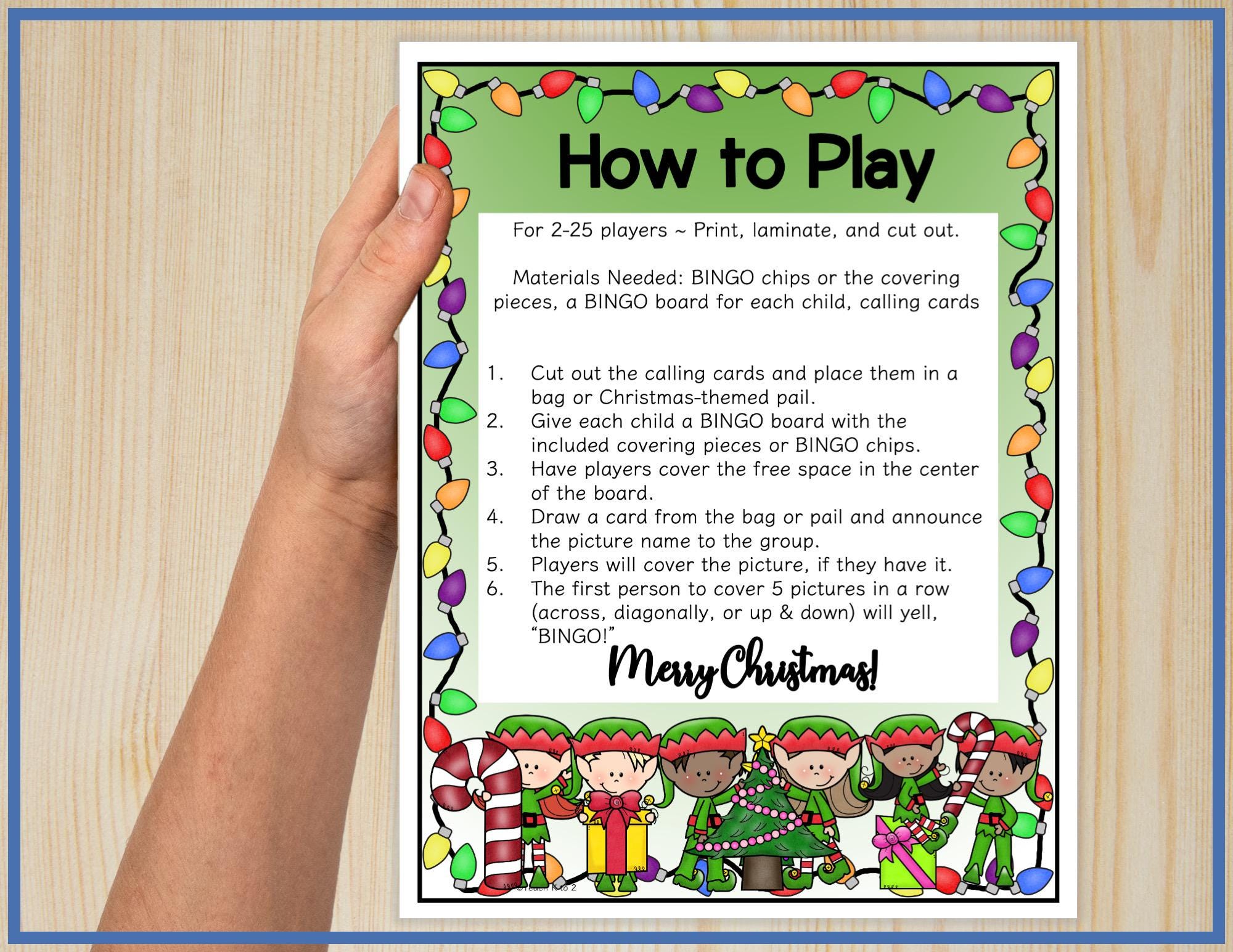Printable Christmas BINGO Game Whole Class With Word Search Puzzles for ...