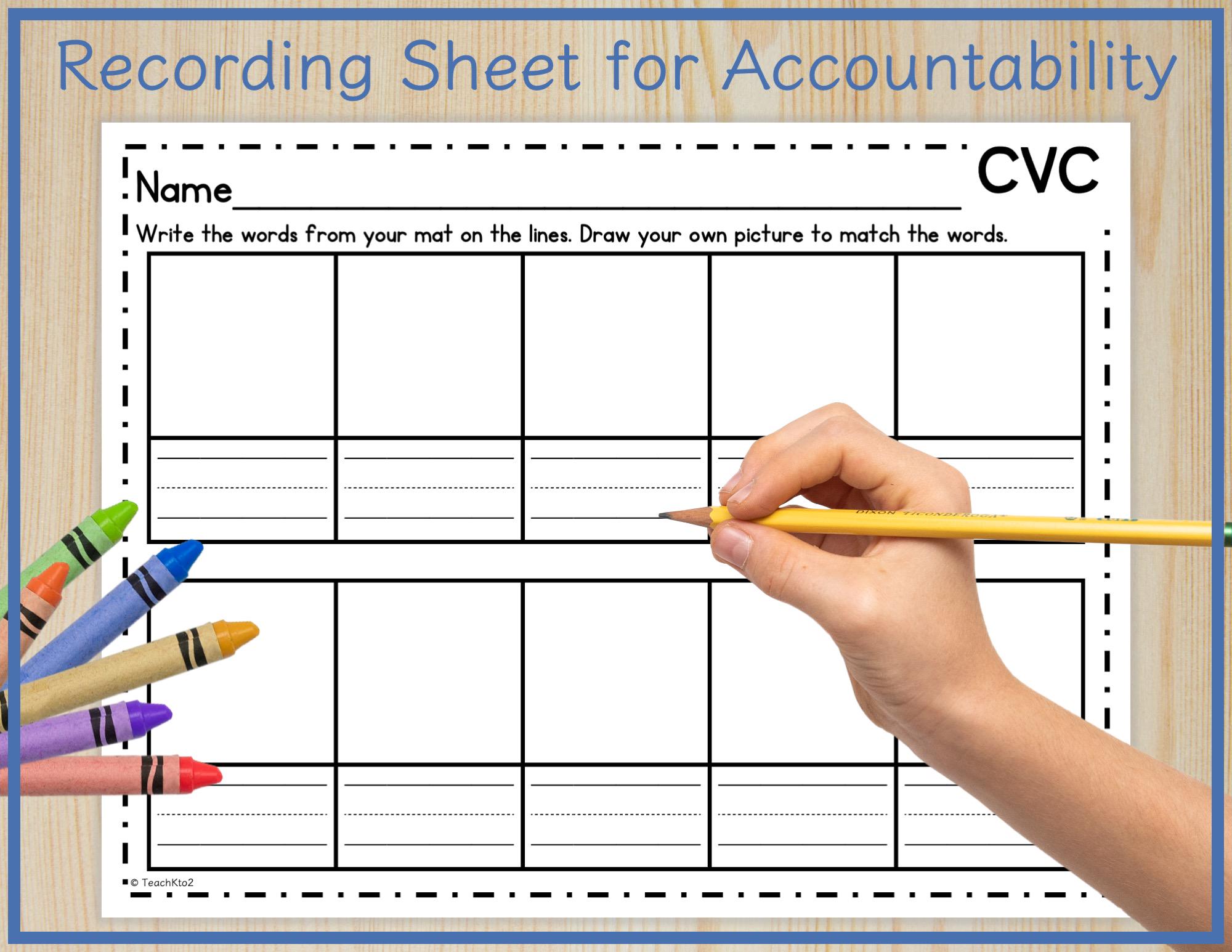 Cvc Word Decoding Chart CVC Decoding and Picture Matching Word Mats | Grades K-1 Literacy ...