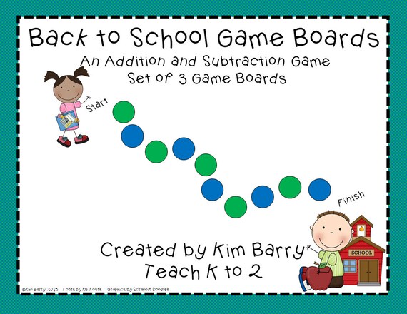Addition And Subtraction Game Boards/Math Games/Math | Etsy