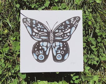 Black and Blue Butterfly Art | Digital Art Print, Printable Art, Art Print, Butterfly Wall Art, Gallery Wall Art, Nursery Wall Art