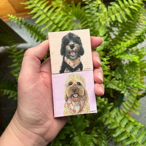 Mini Custom Acrylic Pet Portrait | Dog Portraits, Cat Portraits, Pet Portraits, Pet Painting, Custom Tiny Paintings, Miniature Painting