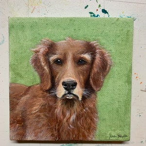 Custom Acrylic Pet Portrait Dog Portraits, Cat Portraits, Pet Portraits, Pet Painting, Custom Tiny Paintings, Miniature Painting, Pet Loss image 3