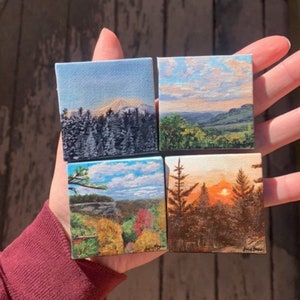 Mini Custom Acrylic Painting | Custom Tiny Paintings, Miniature Painting, Landscape Painting, Mini Gallery Wall Art, Dollhouse Art