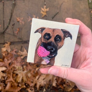 Custom Acrylic Pet Portrait Dog Portraits, Cat Portraits, Pet Portraits, Pet Painting, Custom Tiny Paintings, Miniature Painting, Pet Loss image 9