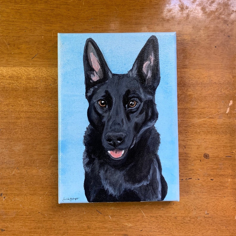 Custom Acrylic Pet Portrait Dog Portraits, Cat Portraits, Pet Portraits, Pet Painting, Custom Tiny Paintings, Miniature Painting, Pet Loss image 1