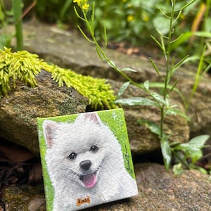 Mini Custom Acrylic Pet Portrait | Dog Portraits, Cat Portraits, Pet Portraits, Pet Painting, Custom Tiny Paintings, Miniature Painting