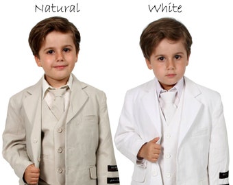 Boys Cotton/Linen Blend Boys Kids Complete set Summer Suit from Baby to Teen