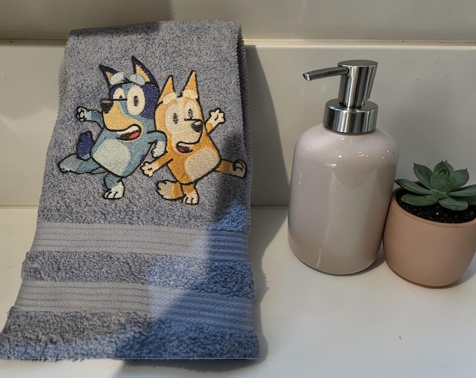 embroidered bluey towel