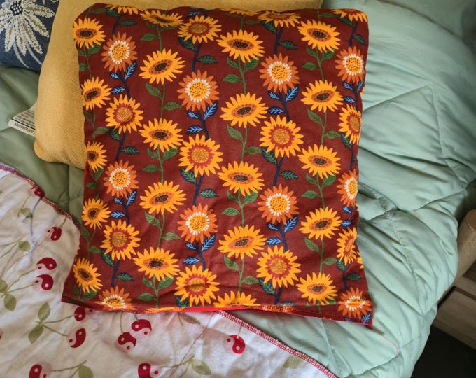 sunflower flannel quillow
