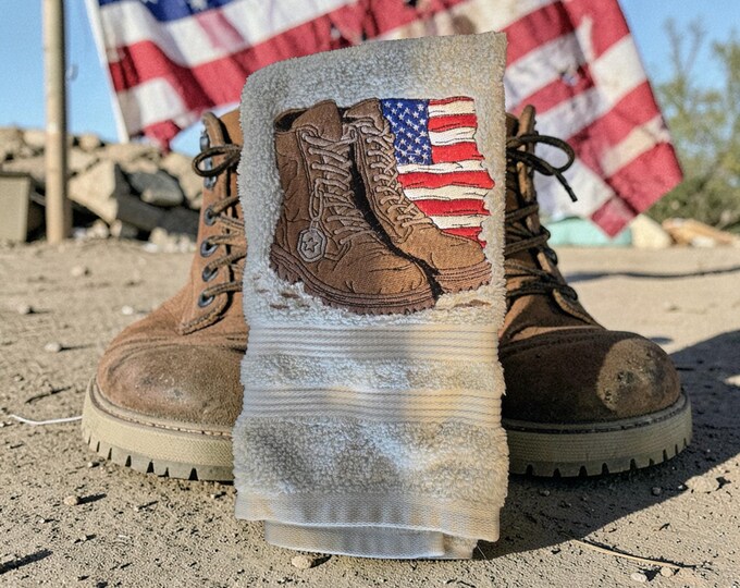 Embroidered Veteran Kitchen Towel