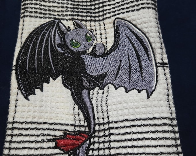 Embroidered Toothless Towel