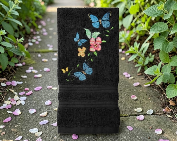 flower & butterfly towel