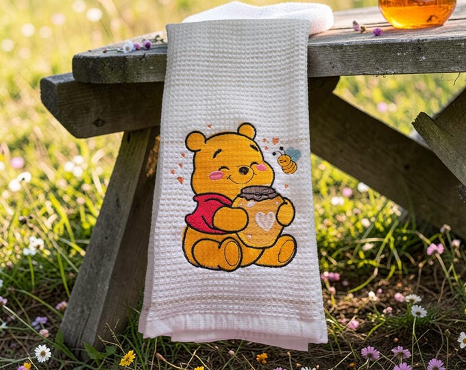 embroidered winnie the pooh towel