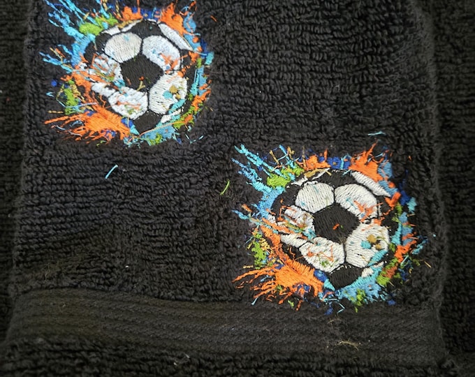 soccer balls hand towel