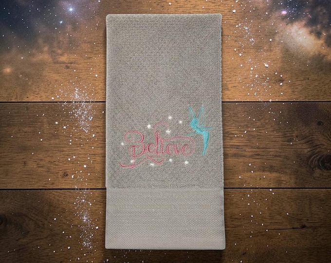 embroidered believe towel