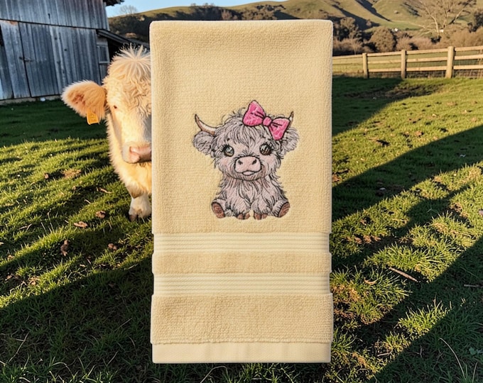 highland cow towel