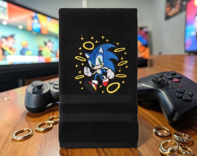 sonic the hedgehog hand towel