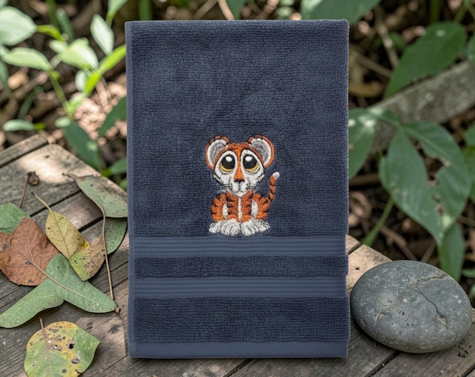Embroidered Tiger Towel