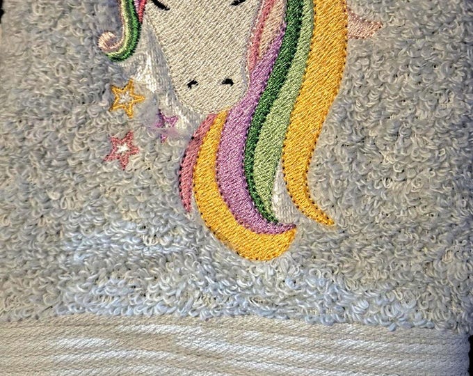 embroidered unicorn towel