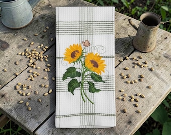 Embroidered Flower Hand Towel