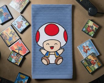 Embroidered Toadstool Towel