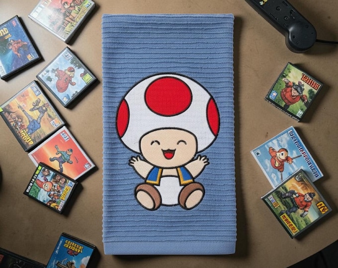 Embroidered Toadstool Towel