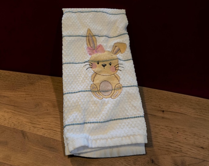 Embroidered Bunny Towel