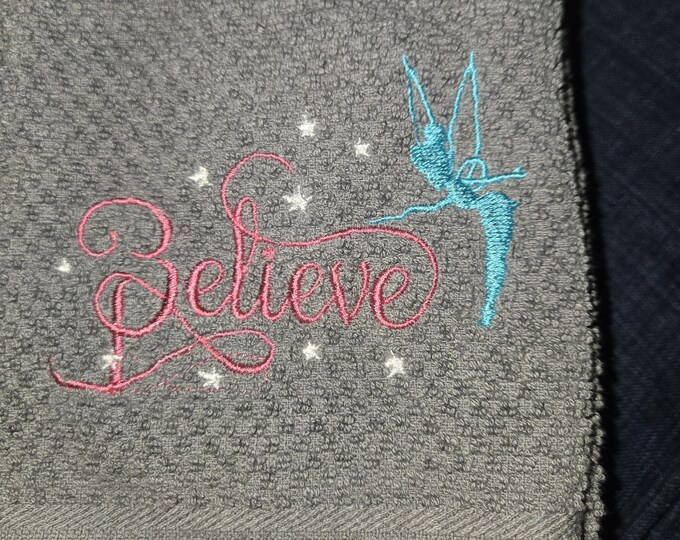 embroidered believe towel