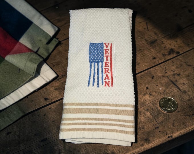 Embroidered Veteran Towel